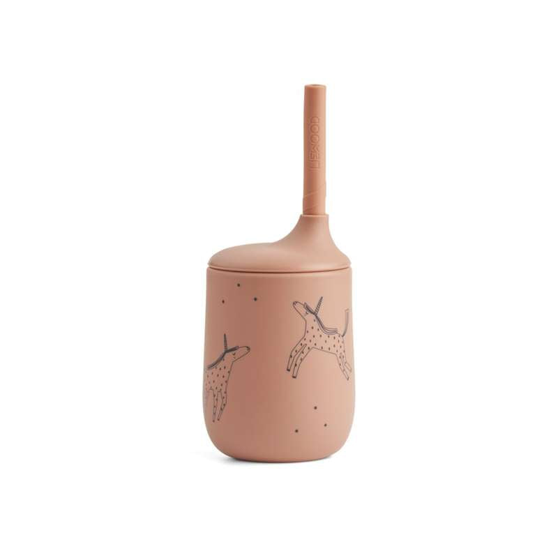 Ellis Drikkekop M. Låg Og Sugerør   Silikone   Unicorn Pale Tuscany fra Liewood