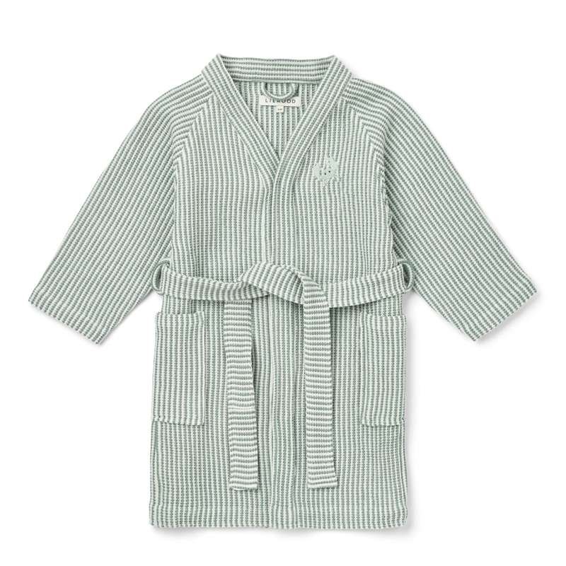 Bertha Bathrobe   Y D Stripe Peppermint Creme De La Creme fra Liewood
