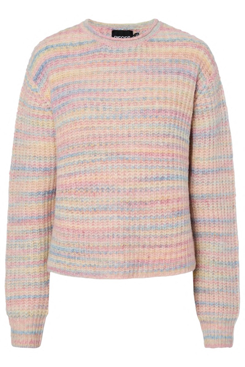 Strik   Pc Demi Ls O Neck Knit   Lavender fra Pieces