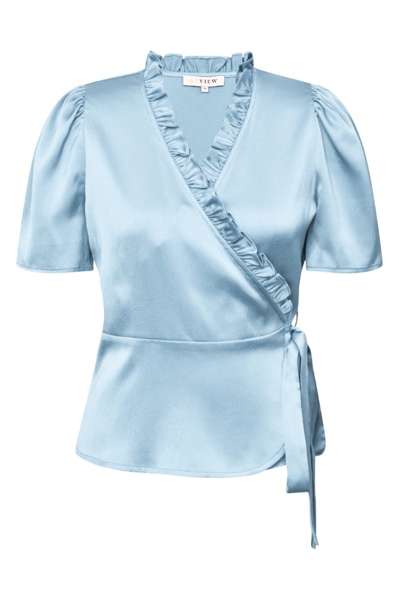 A View   Bluse   Peony Blouse   Light Blue fra A-view