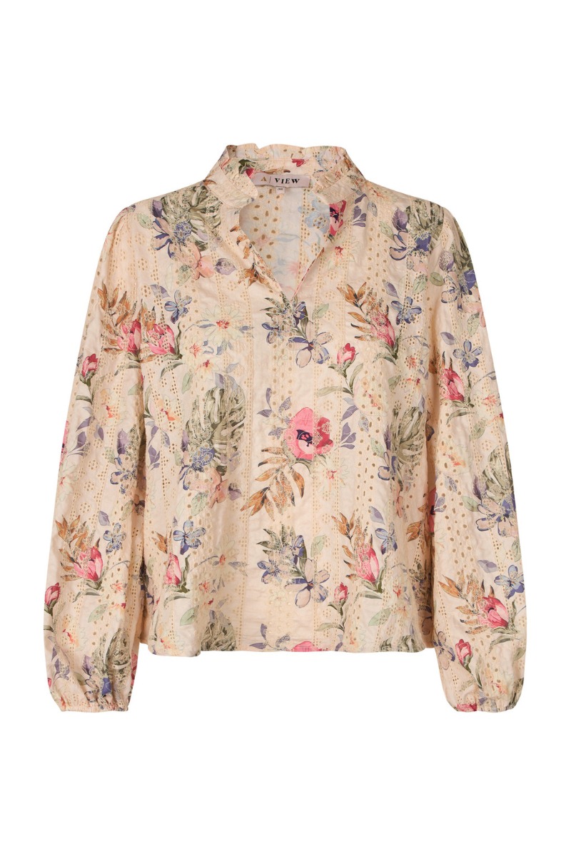 A View   Bluse   Grete Blouse   Sand Dusty Green (levering Midt April) fra A-view