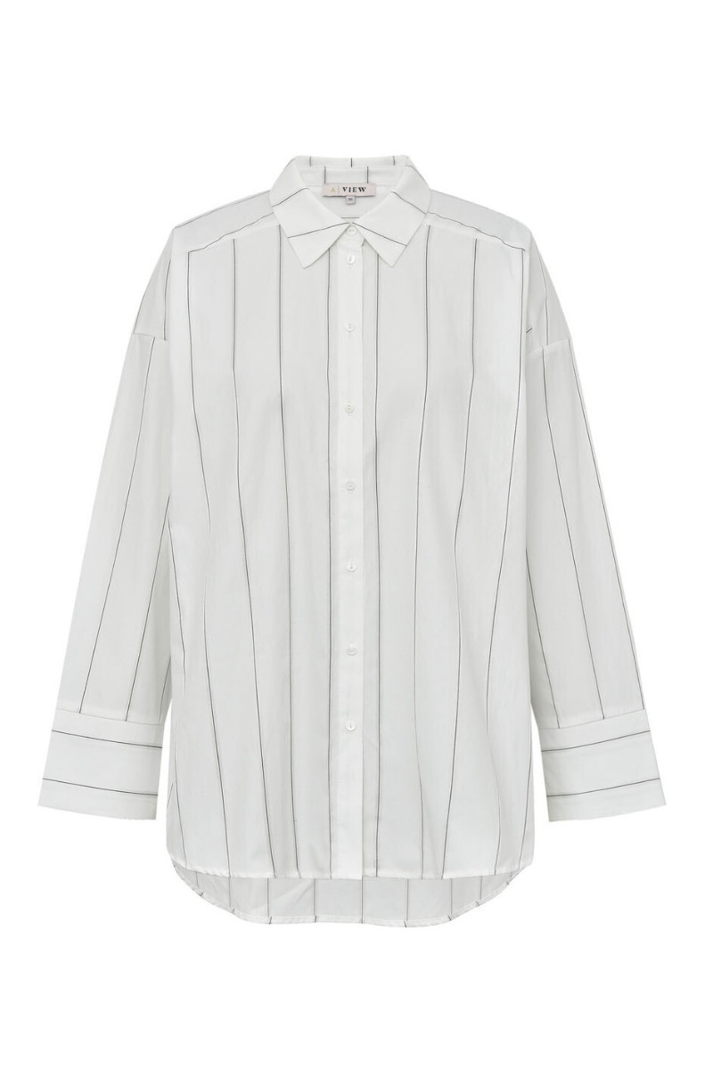 A View   Magnolia Stripe Shirt   Off White fra A-view