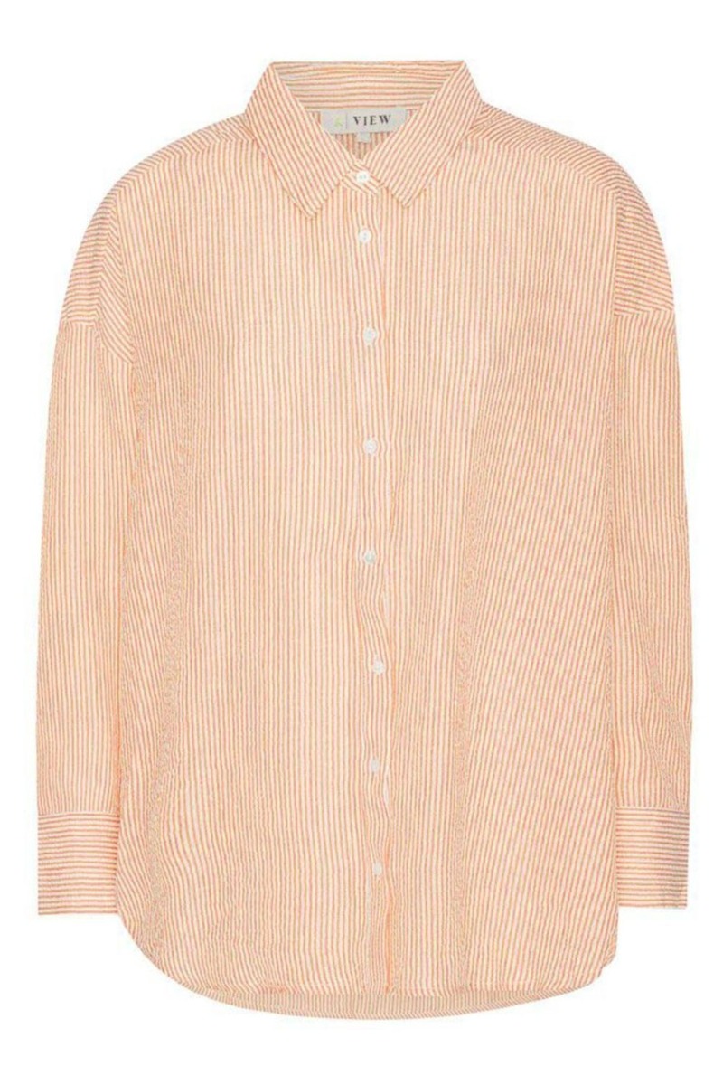 A View   Skjorte   Sonja Shirt   Orange White fra A-view