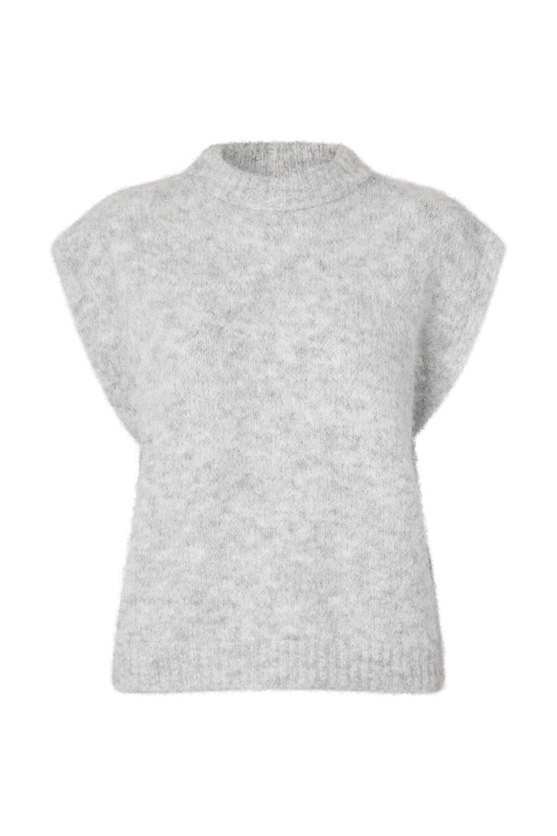 A View   Vest   Patrisia Knit Vest   Light Grey Melange fra A-view