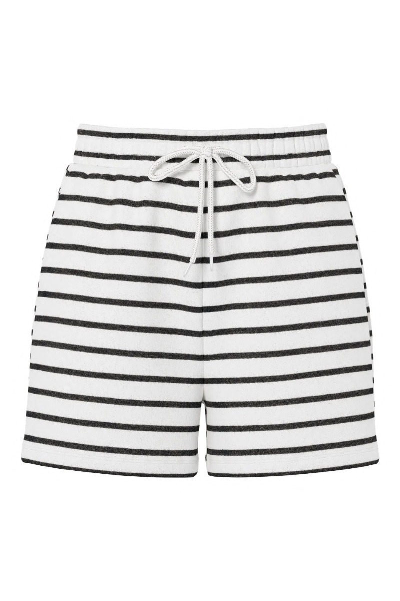 Shorts   Chilli Summer Hw Shorts Stripe   Cloud Dancer Black fra Pieces