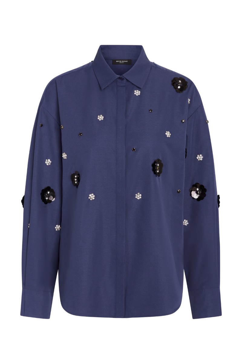 Chrisoulabbbeia Shirt   Dark Blue fra Bruuns Bazaar