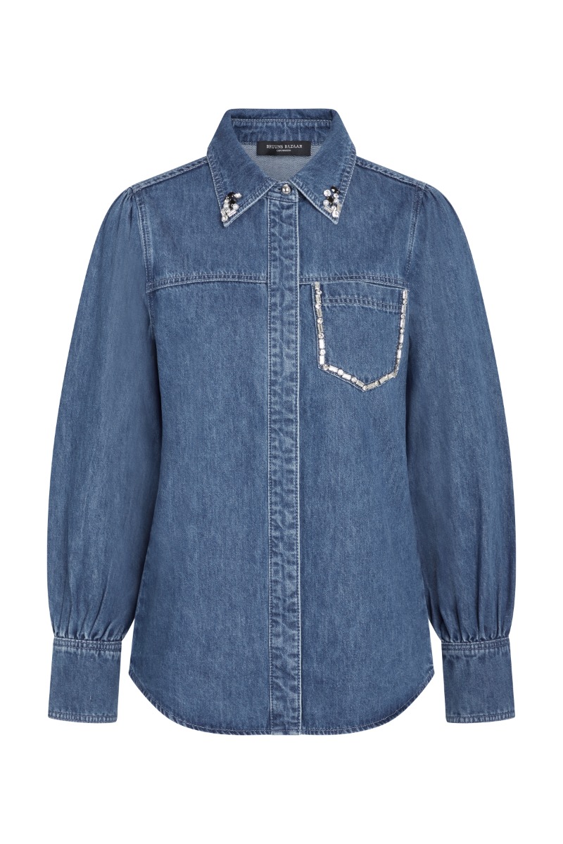 Skjorte   Women Canabbbess Shirt   Dark Blue Denim fra Bruuns Bazaar