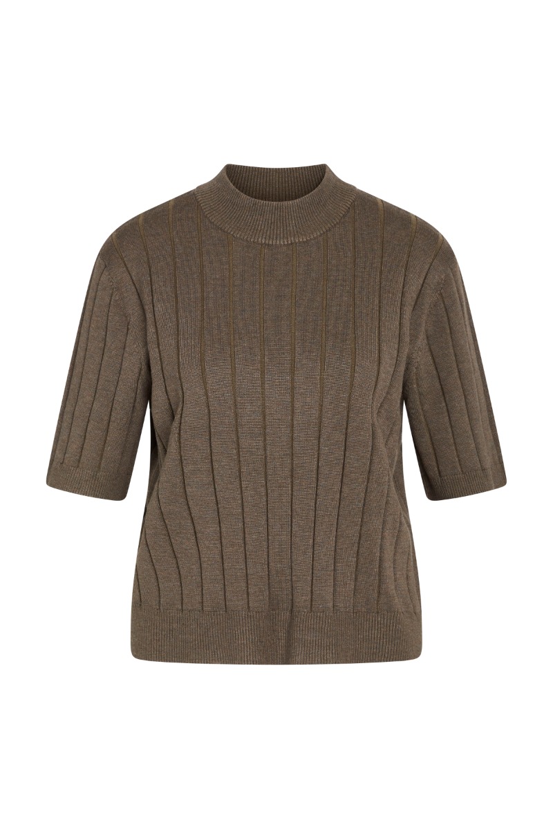 T Shirt   Anemonebbglady Knit   Shitake Melange fra Bruuns Bazaar