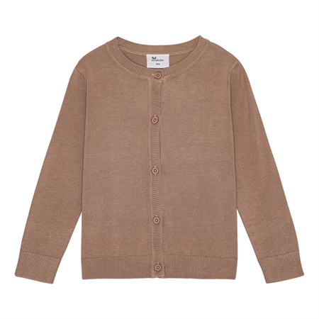 Strik Cardigan Cafe Latte Brun fra Birkholm