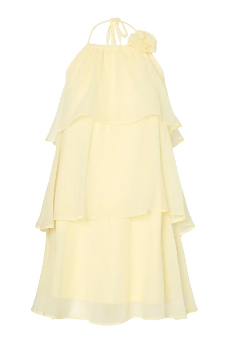 Kjole   Clara Sl Short Layred Dress   Pale Banana (levering Start Maj) fra Pieces