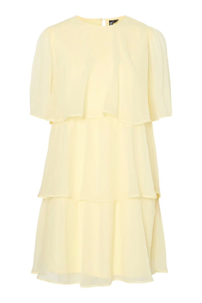 Kjole   Clara Ss Short Dress   Pale Banana (levering Start Maj) fra Pieces