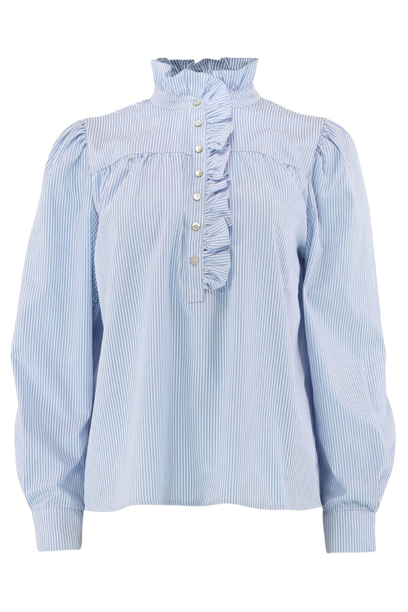 Bluse   Arianna Stripe   Blue Stripe fra Continue