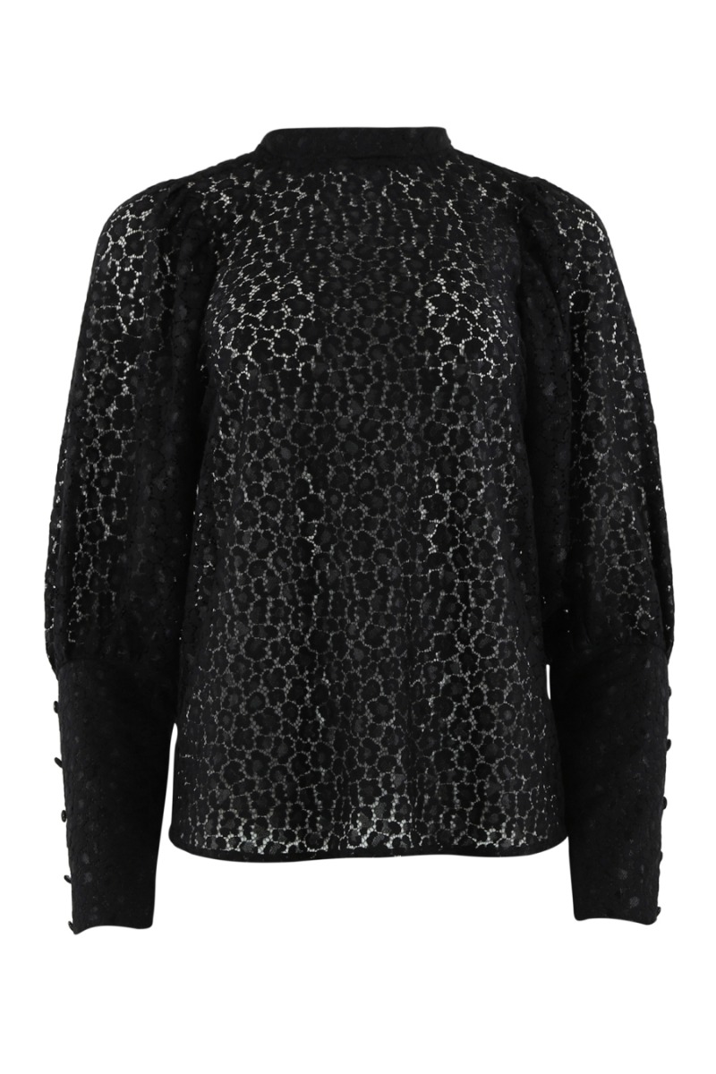 Bluse   Maja 2 Tone Lace   Black Lace fra Continue