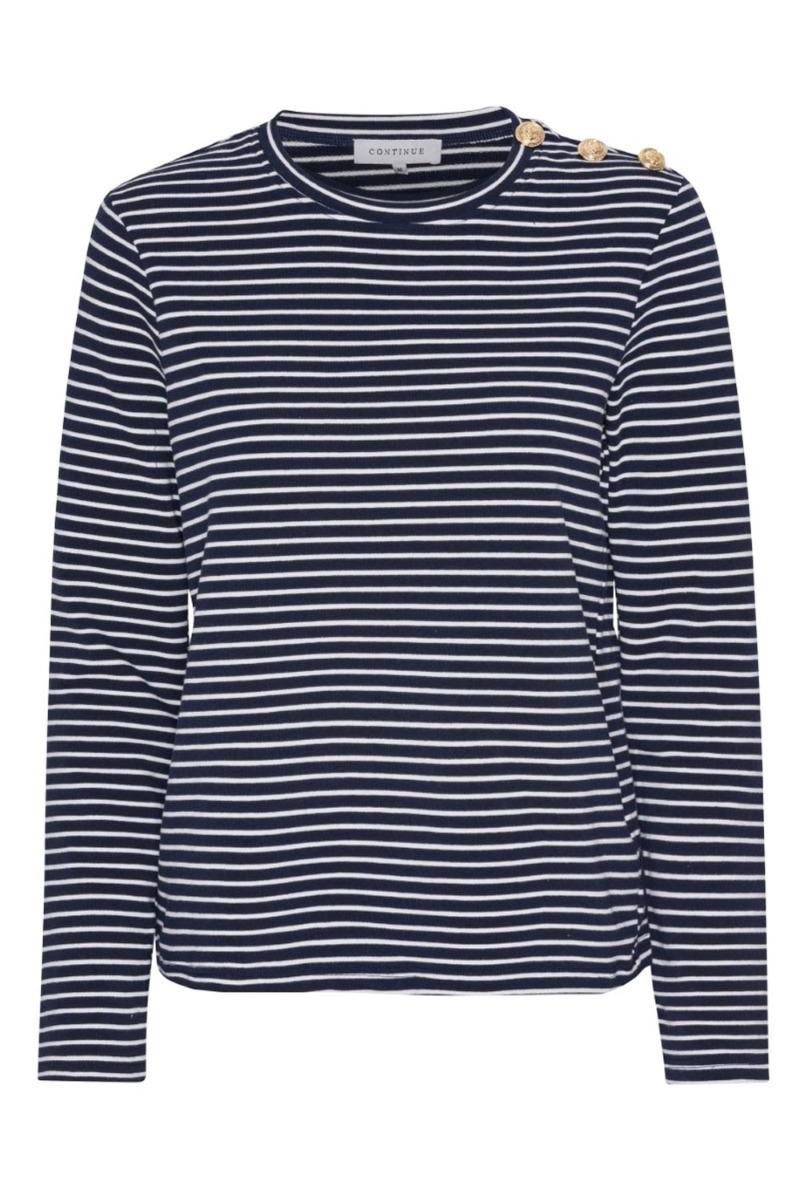 Bluse   Daimi   Navy Blue Stripe fra Continue