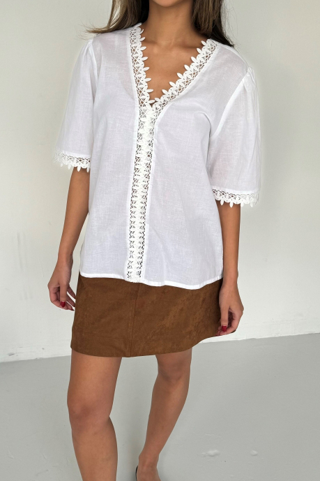 Bluse   Daisy   White (levering Midt April) fra Continue