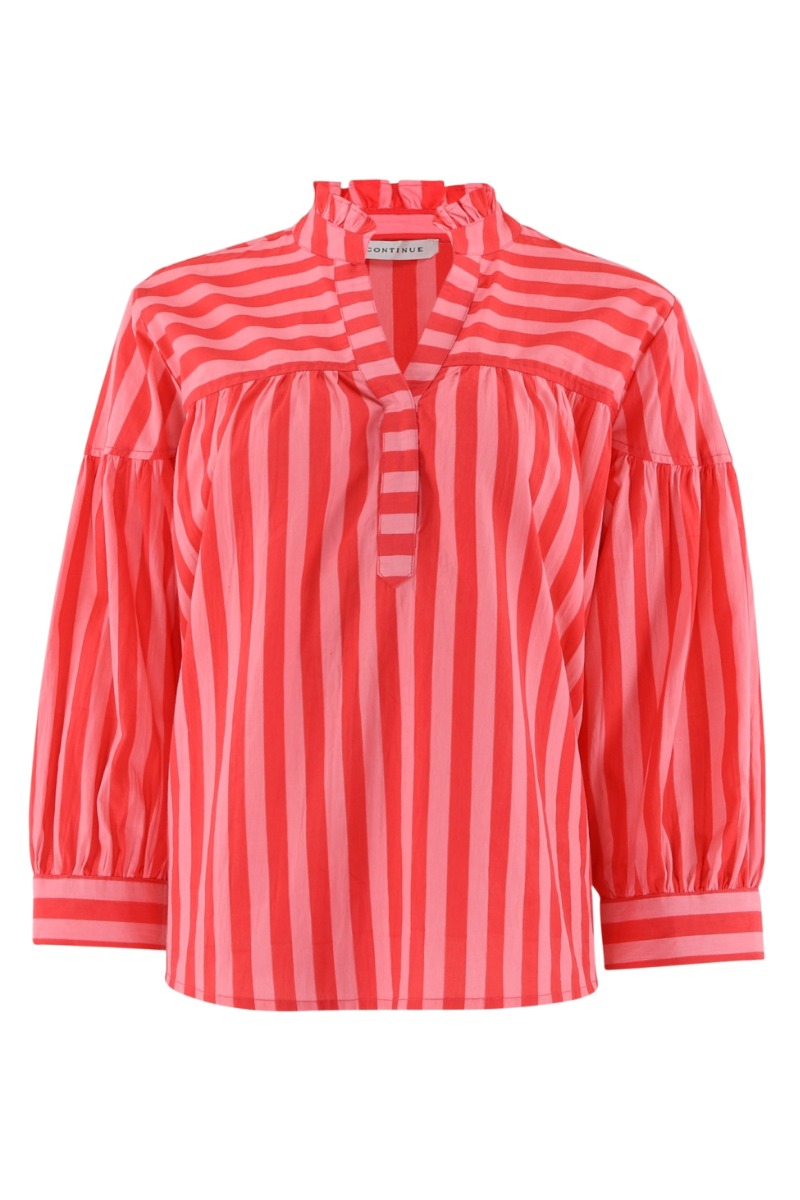 Bluse   Ida   Stribe Pink fra Continue
