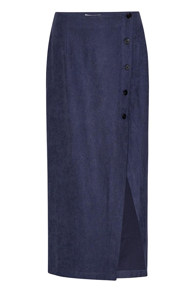 Nederdel   Linnea Skirt Velvet   Blue fra Continue