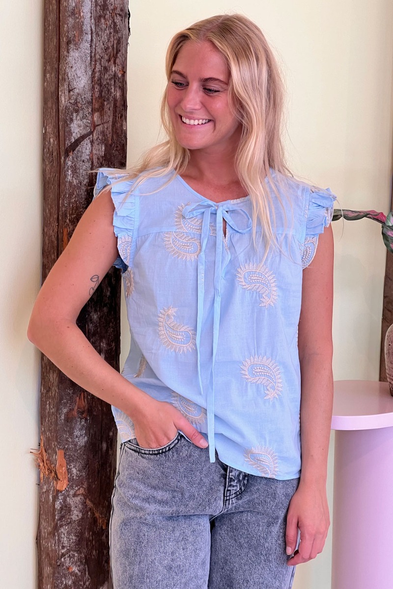 Top   Lilly Gold   Light Blue fra Continue