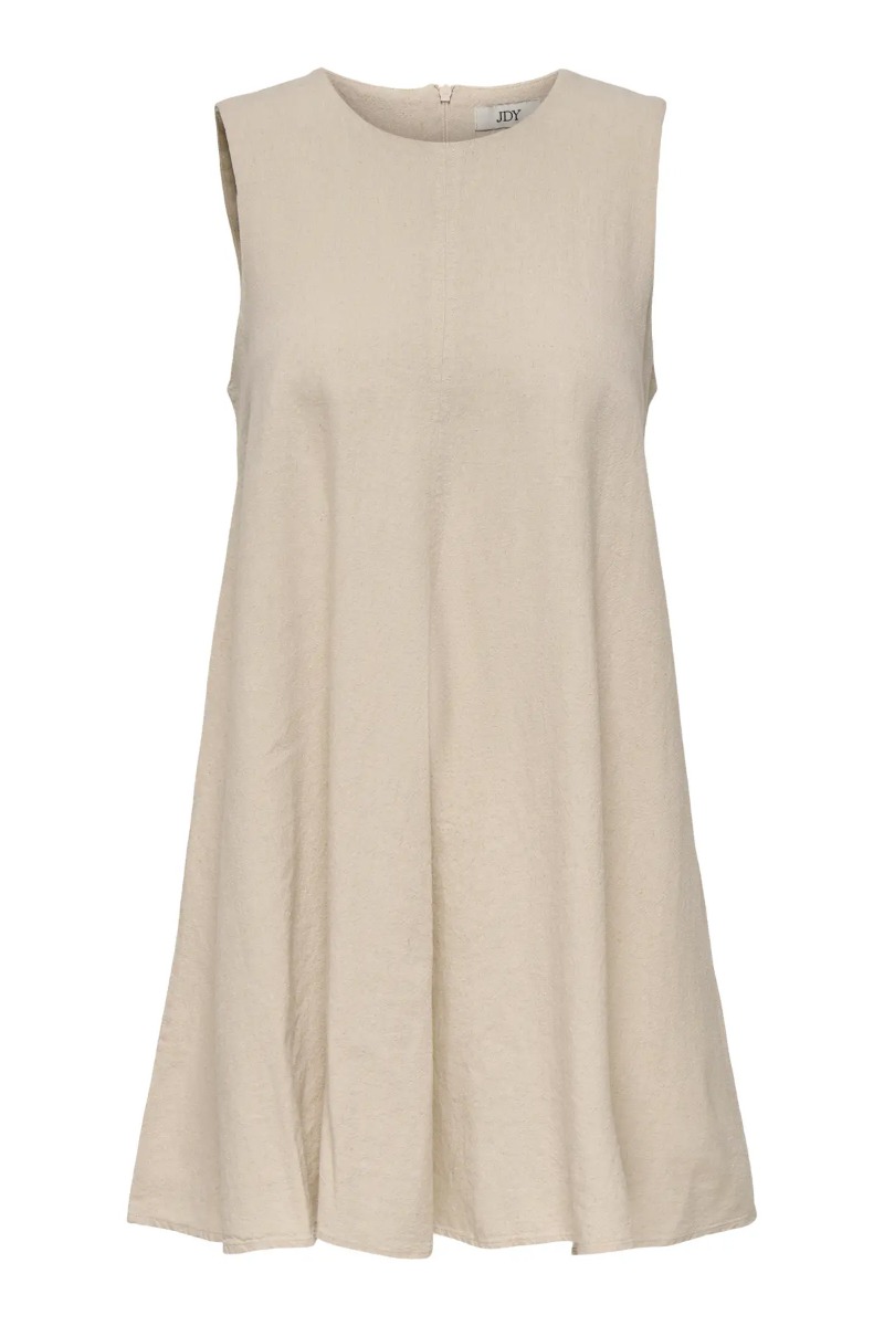 Kjole   Say S L Linen Dress   Oatmeal Melange fra Jdy