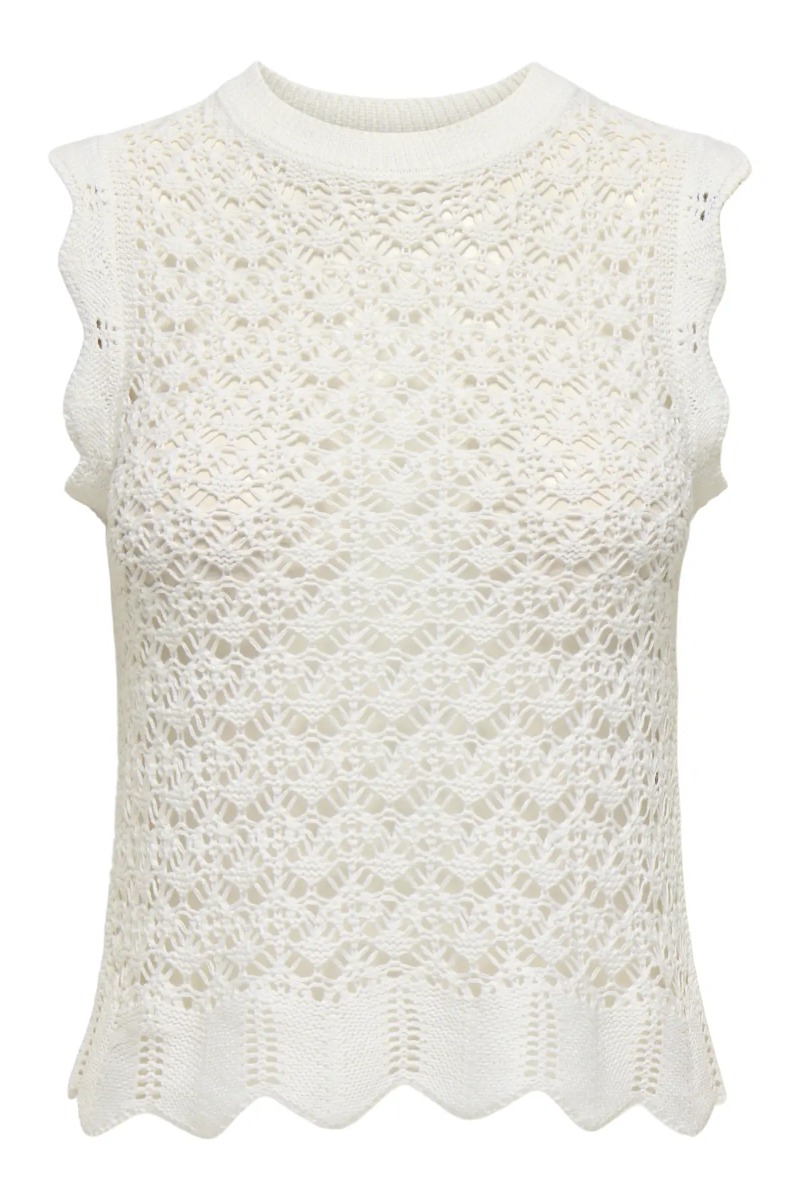 Top   Sun Evelyn S L O Neck Top   Bright White fra Jdy