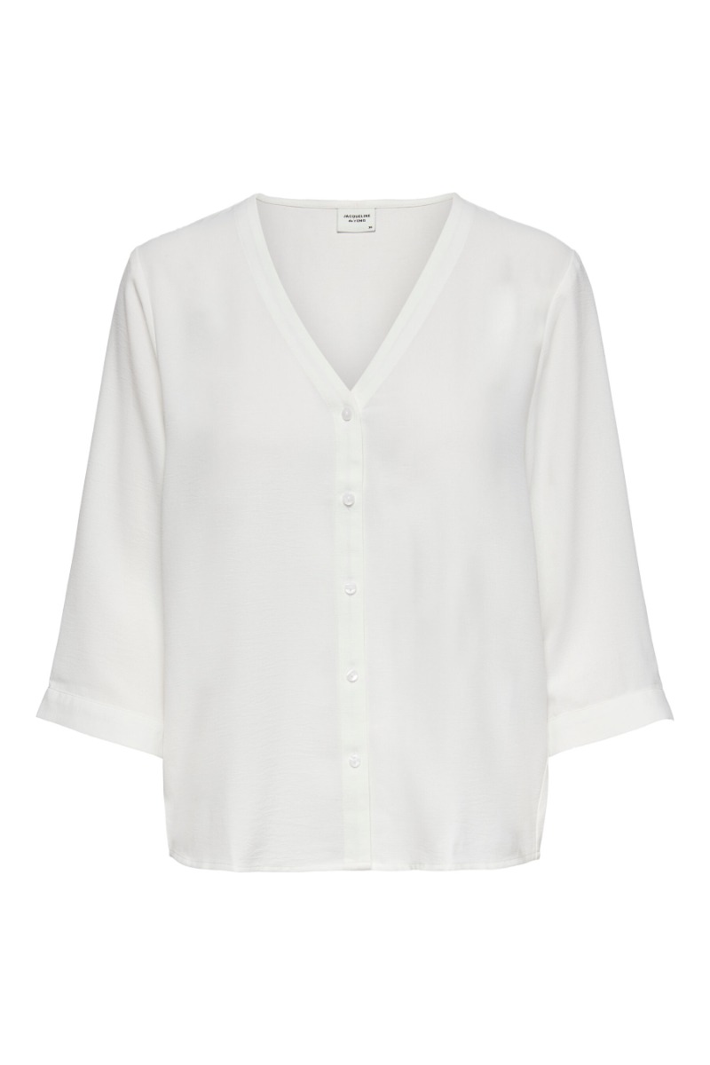 Bluse   Lion Life Capote 3 4 Shirt   Cloud Dancer fra Jdy