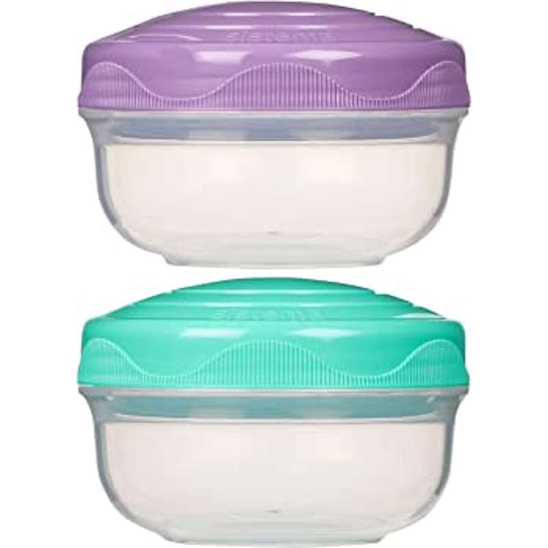 Snackboks   Portion Pod   2 Pak   210ml   Minty Teal Misty Purple fra Sistema