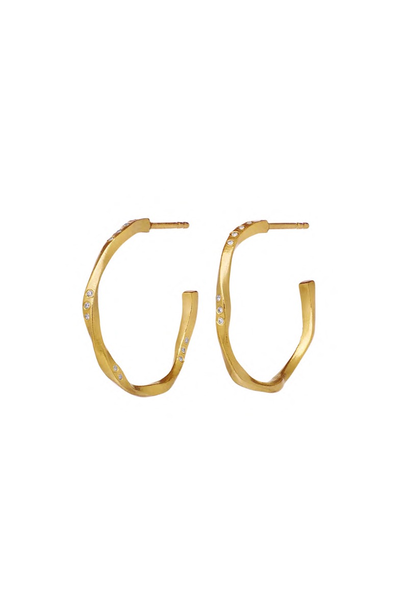 øreringe   Echo Midi Earrings   Guld fra Maanesten