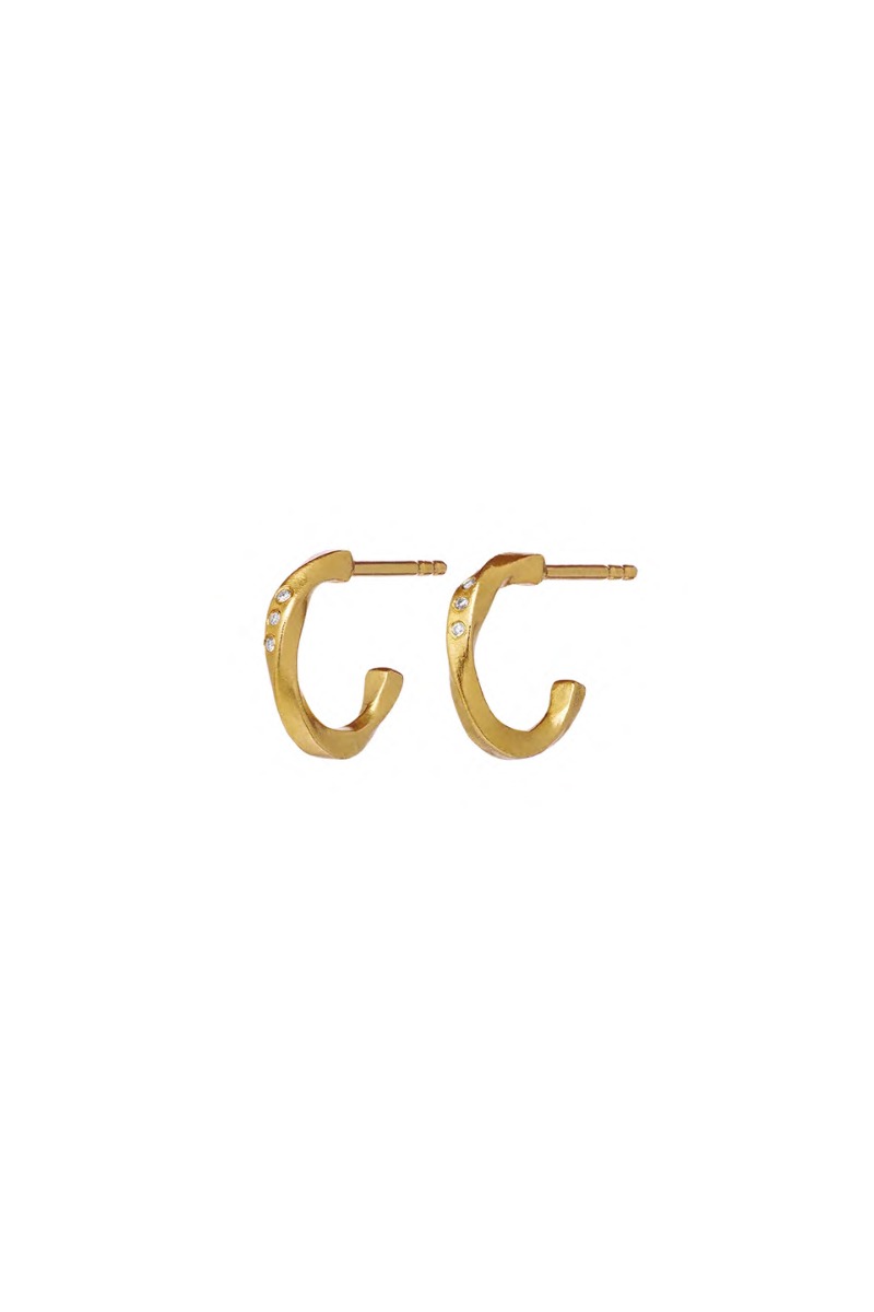 øreringe   Echo Petite Earrings   Guld fra Maanesten
