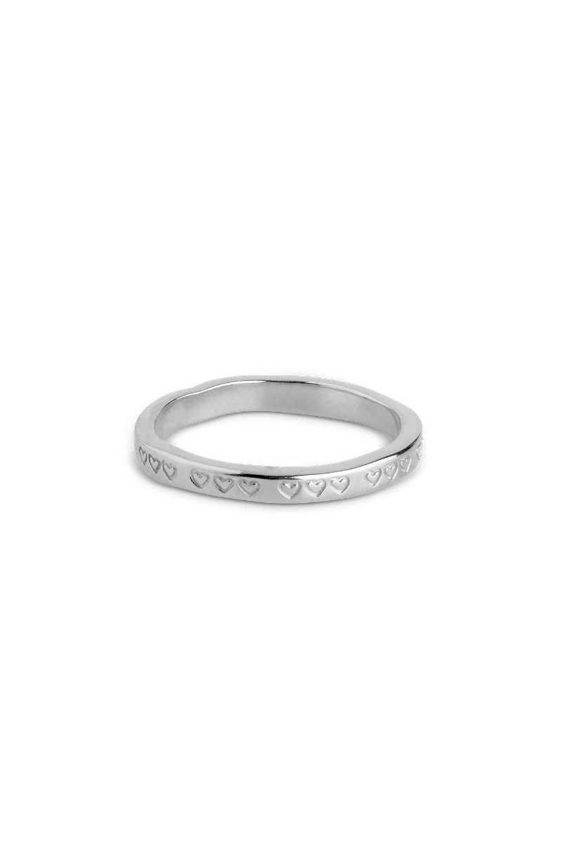 Ring   Heart   Silver fra Enamel