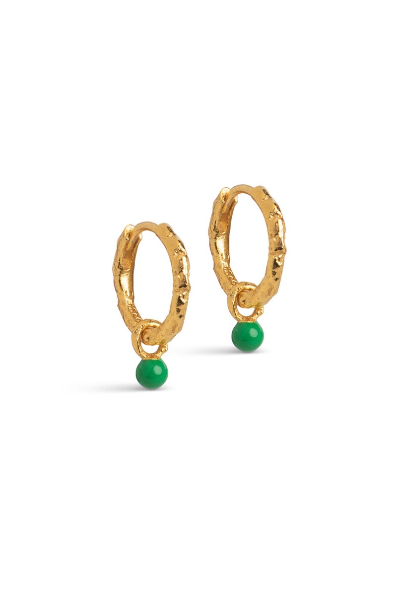 â¤ï¸     øreringe   Hoops Belle   Grass Green fra Enamel
