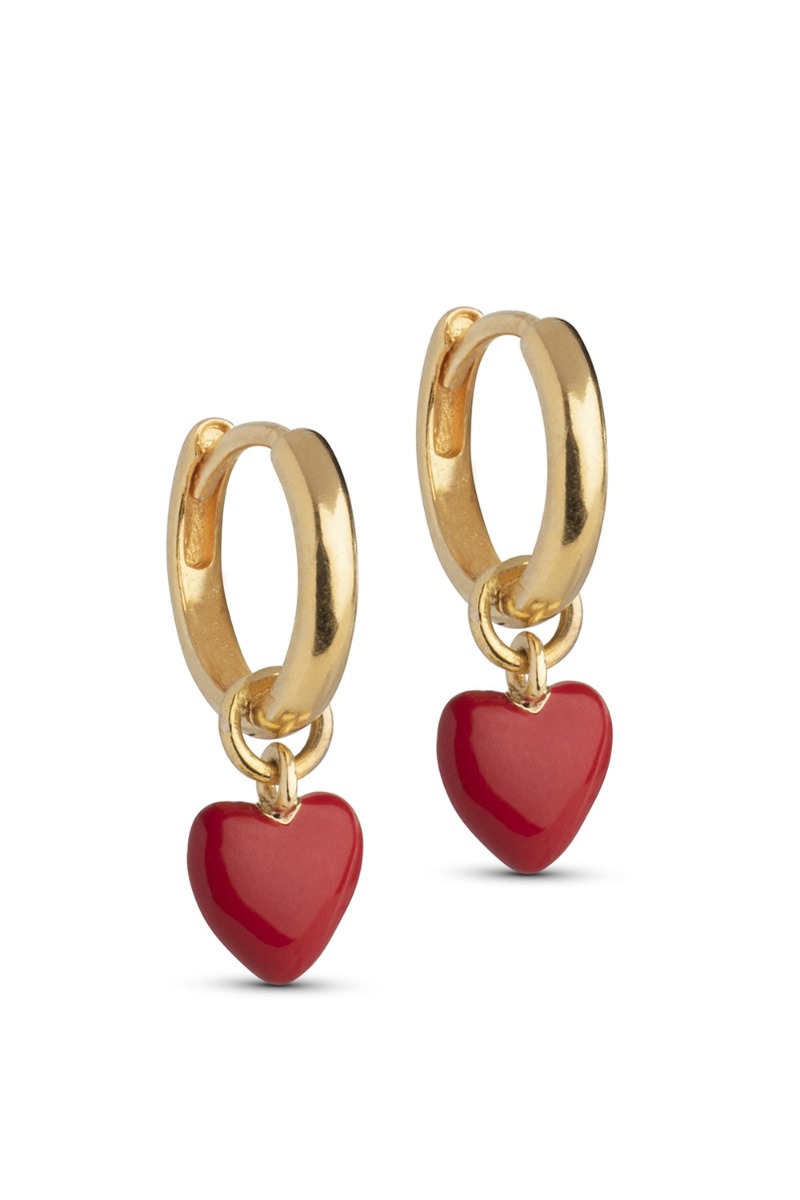 øreringe   Amore Hoops   Red fra Enamel