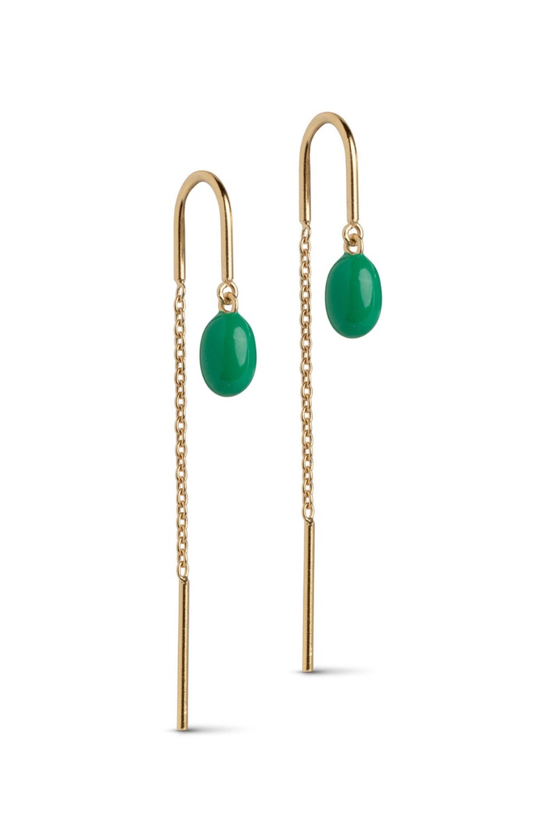 â¤ï¸     øreringe   Earring Eleanor   Grass Green fra Enamel
