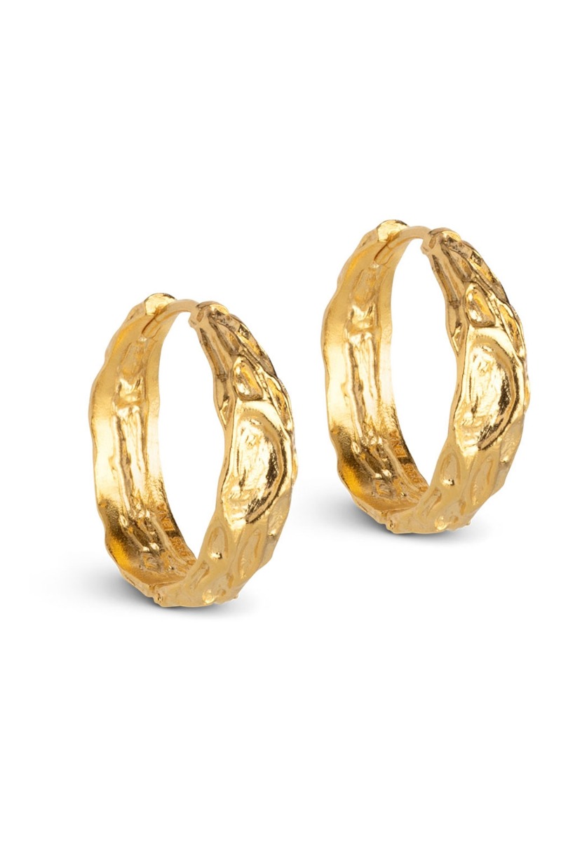 øreringe   Nela Hoops 20 Mm   Guld fra Enamel
