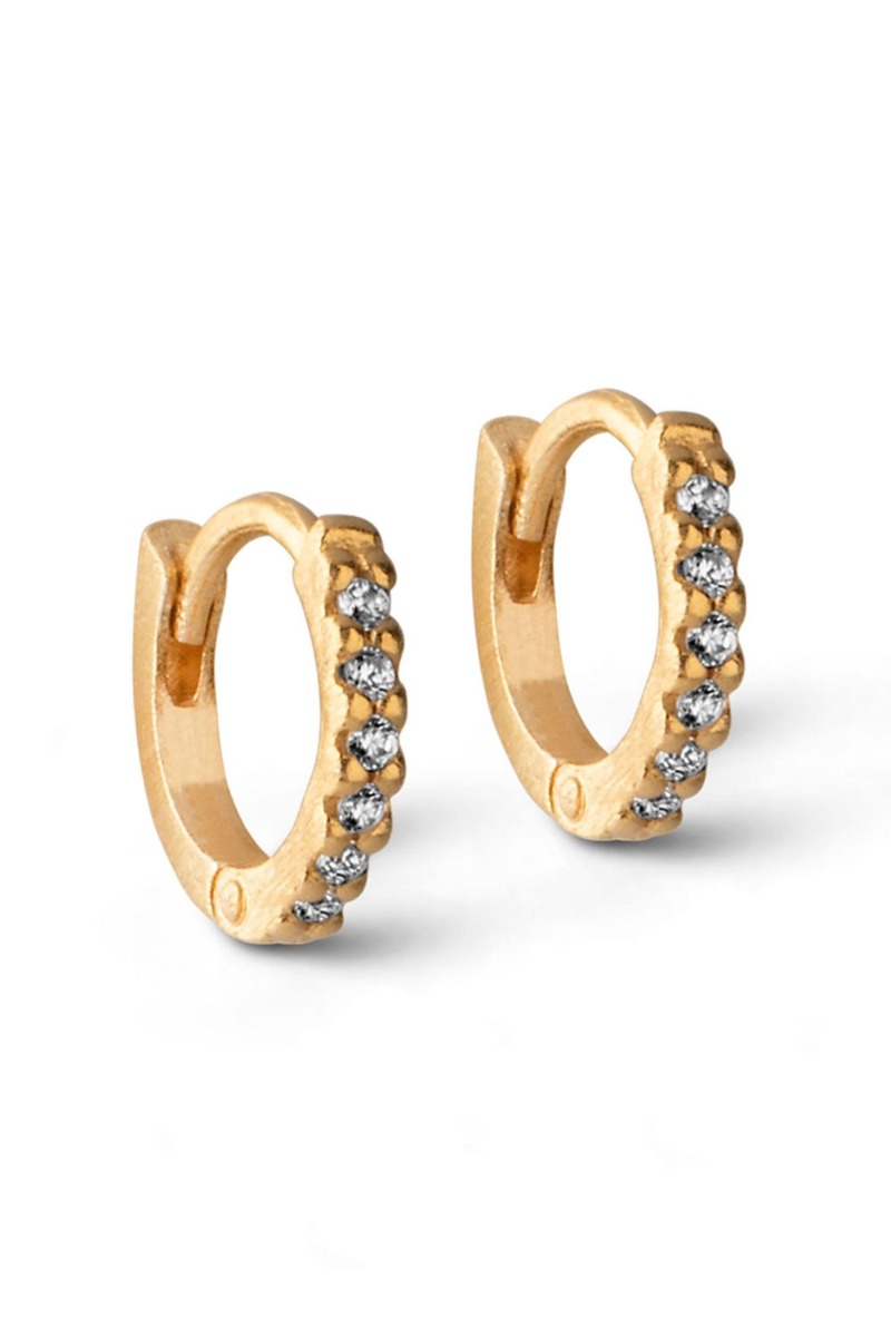 øreringe   Petite Flora Hoops 6 Mm   Gold fra Enamel