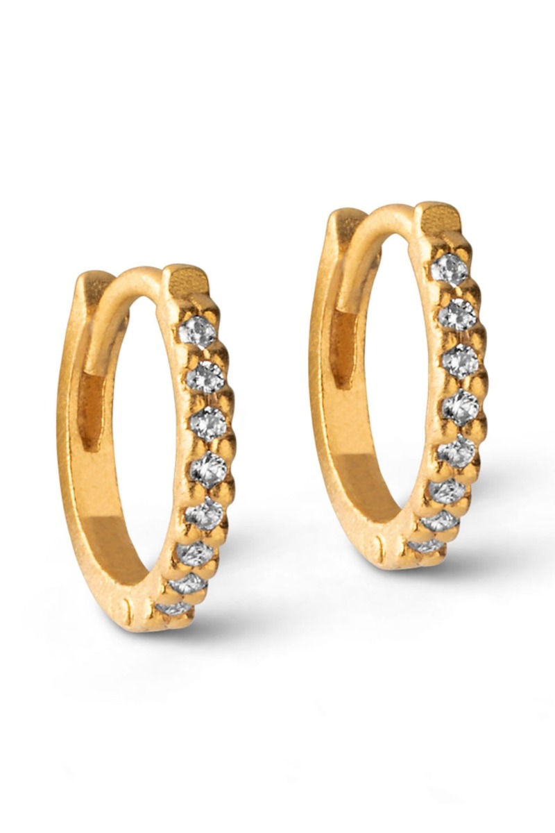 øreringe   Petite Flora Hoops 8 Mm   Gold fra Enamel