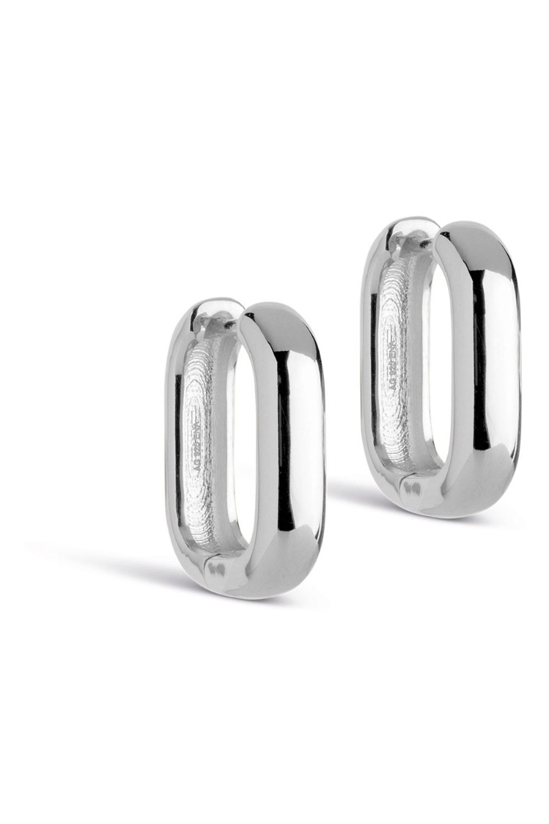 øreringe   Square Hoops 18 Mm   Sølv fra Enamel