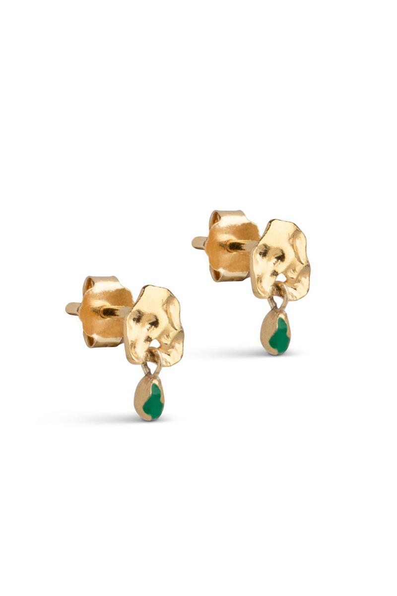 â¤ï¸     øreringe   Stud Mio   Grass Green fra Enamel