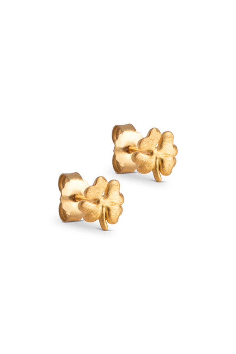 øreringe   Studs Organic Clover   Gold fra Enamel