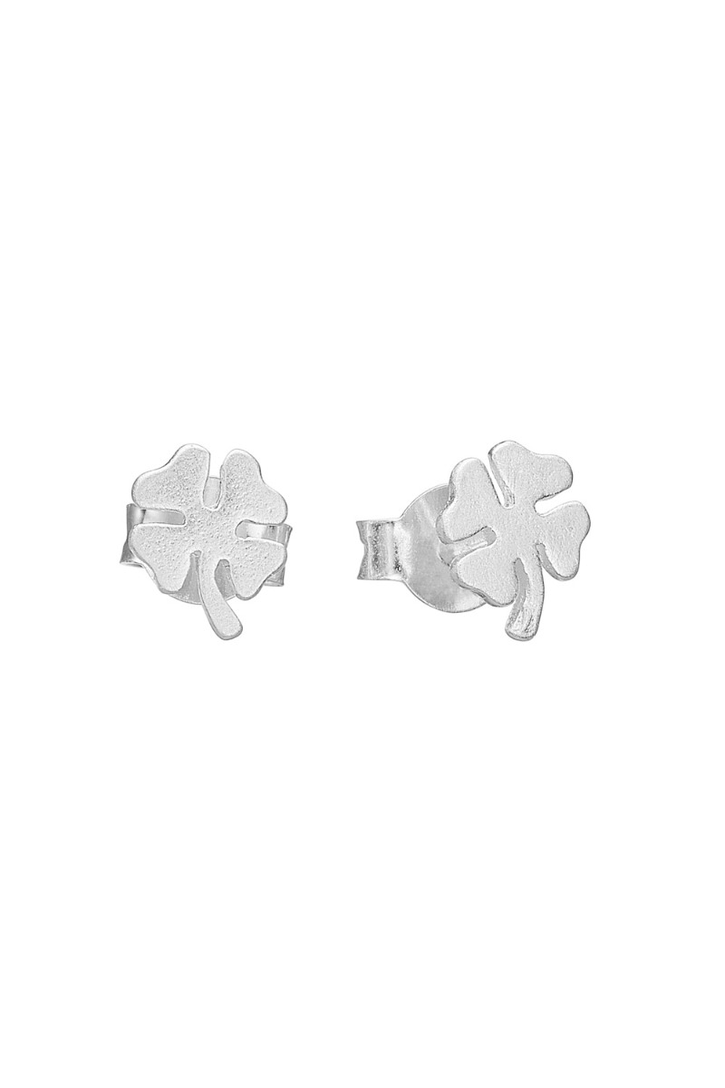 øreringe Studs Organic Clover Silver fra Enamel