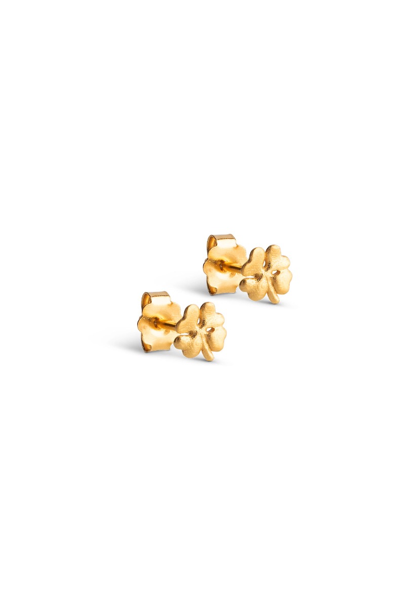 øreringe Studs Organic Clover Mini Gold fra Enamel