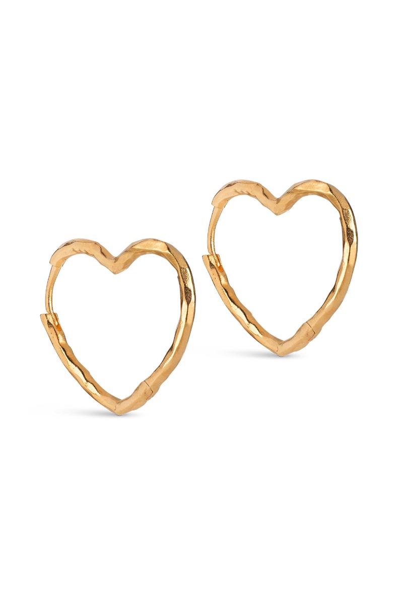 øreringe   Organic Heart Medium   Gold fra Enamel