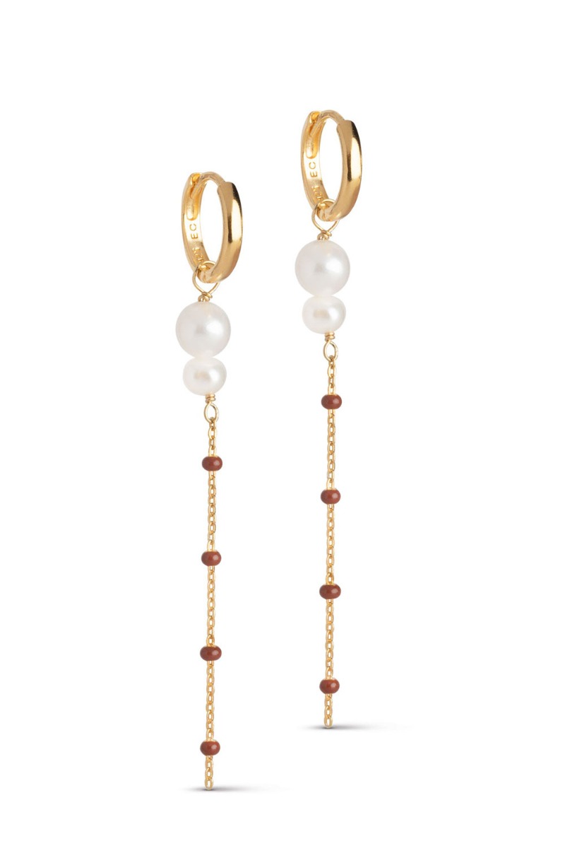 øreringe   Lola Double Pearl   Copper fra Enamel
