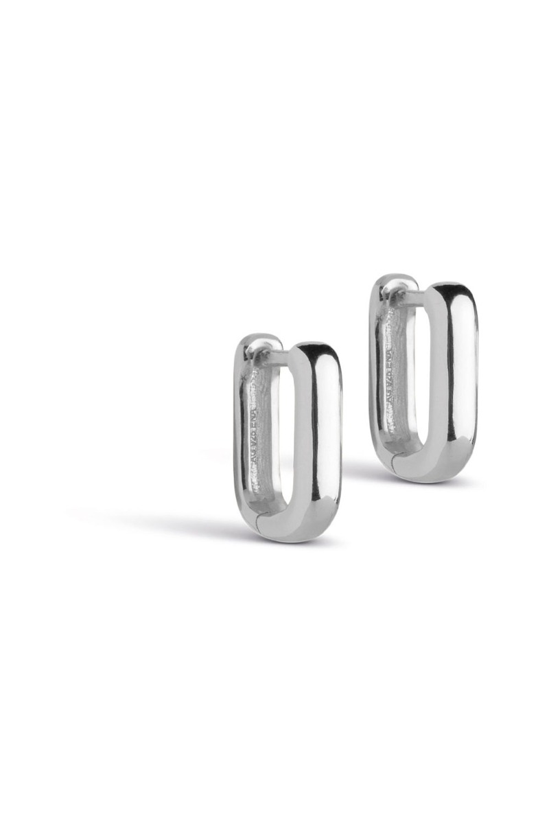 øreringe   Square Hoops 12 Mm   Sølv fra Enamel
