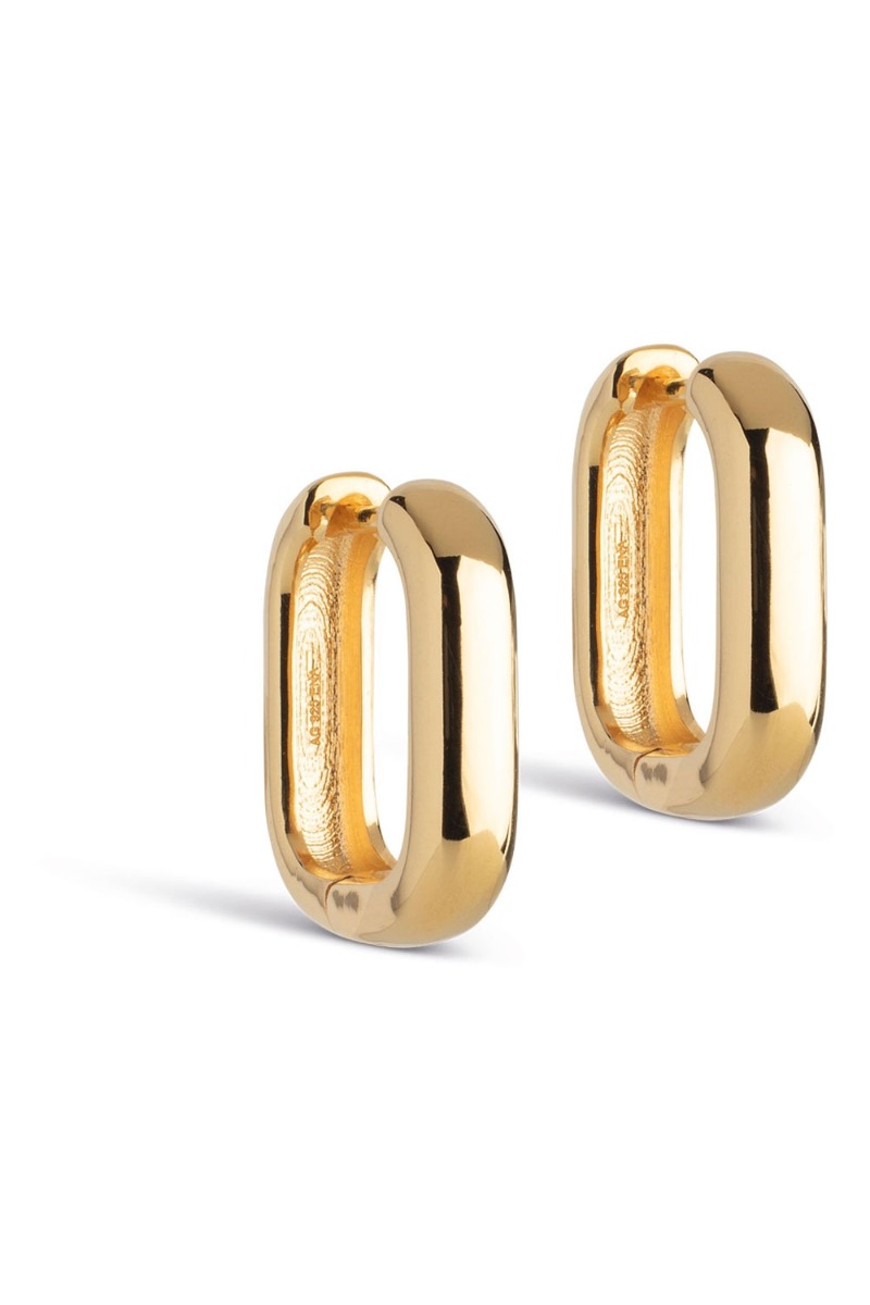 øreringe   Square Hoops 18 Mm   Guld fra Enamel