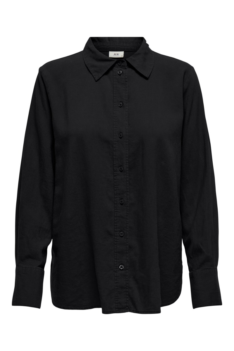 Skjorte   Say L S Linen Loose Shirt   Black fra Jdy