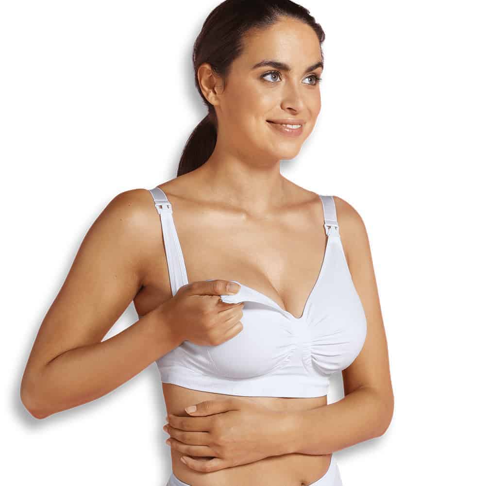 Seamless Graviditets & Amme Bh Med Carri Gel Support   Hvid   M fra Carriwell