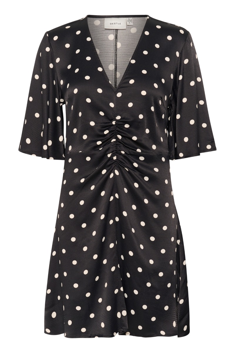 Kjole   Gzdotta P Ss Dress   Black With Egret Dot (levering Midt Maj) fra Gestuz