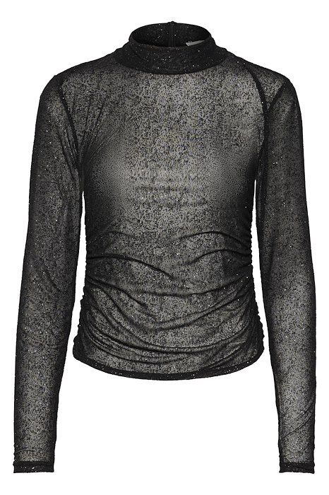 Bluse   Glimmagz High Neck Blouse   Black Glitter fra Gestuz