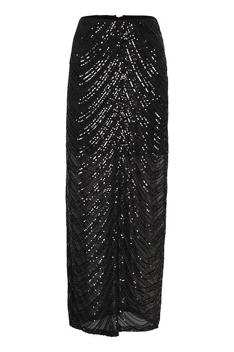 Nederdel   Gliragz Hw Long Skirt   Black Sequins fra Gestuz