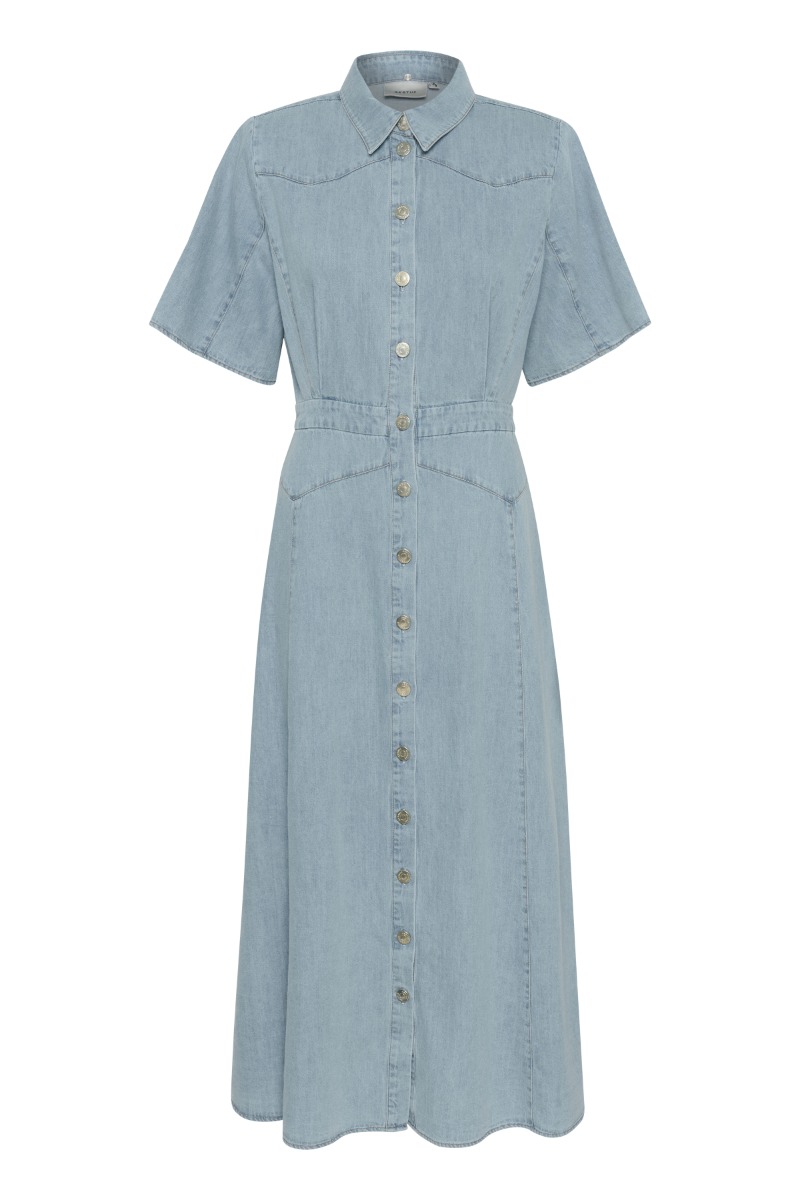 Kjole   Gzsauda Ss Long Dress   Light Blue Washed (levering Midt Maj) fra Gestuz